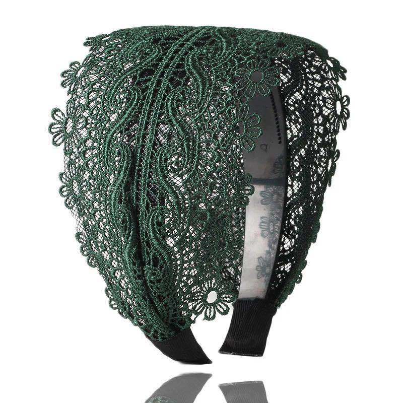 Wide Lace Headband Hair Band With Teeth Women's Headband Lace Floral Hair Hoop