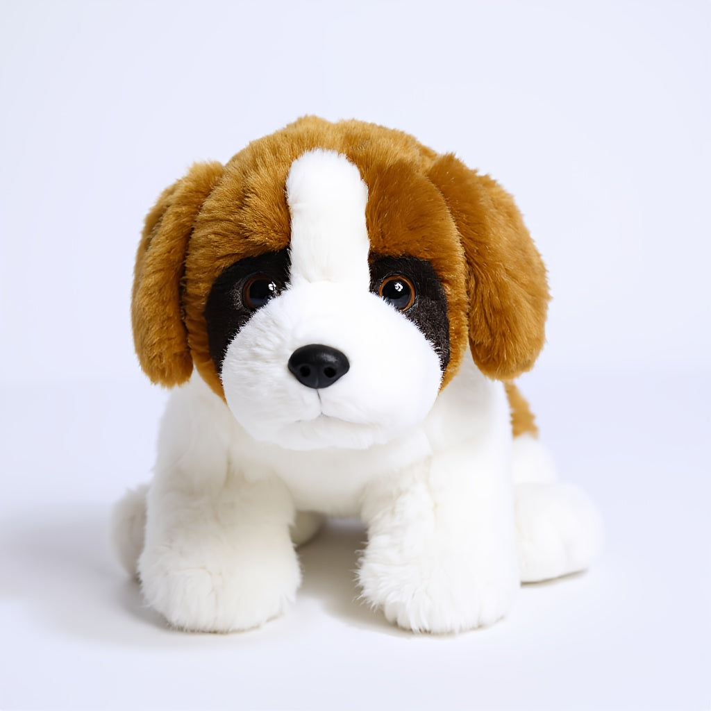 Large St Bernard Plush Dog Toy Soft Realistic Stuffed Animal