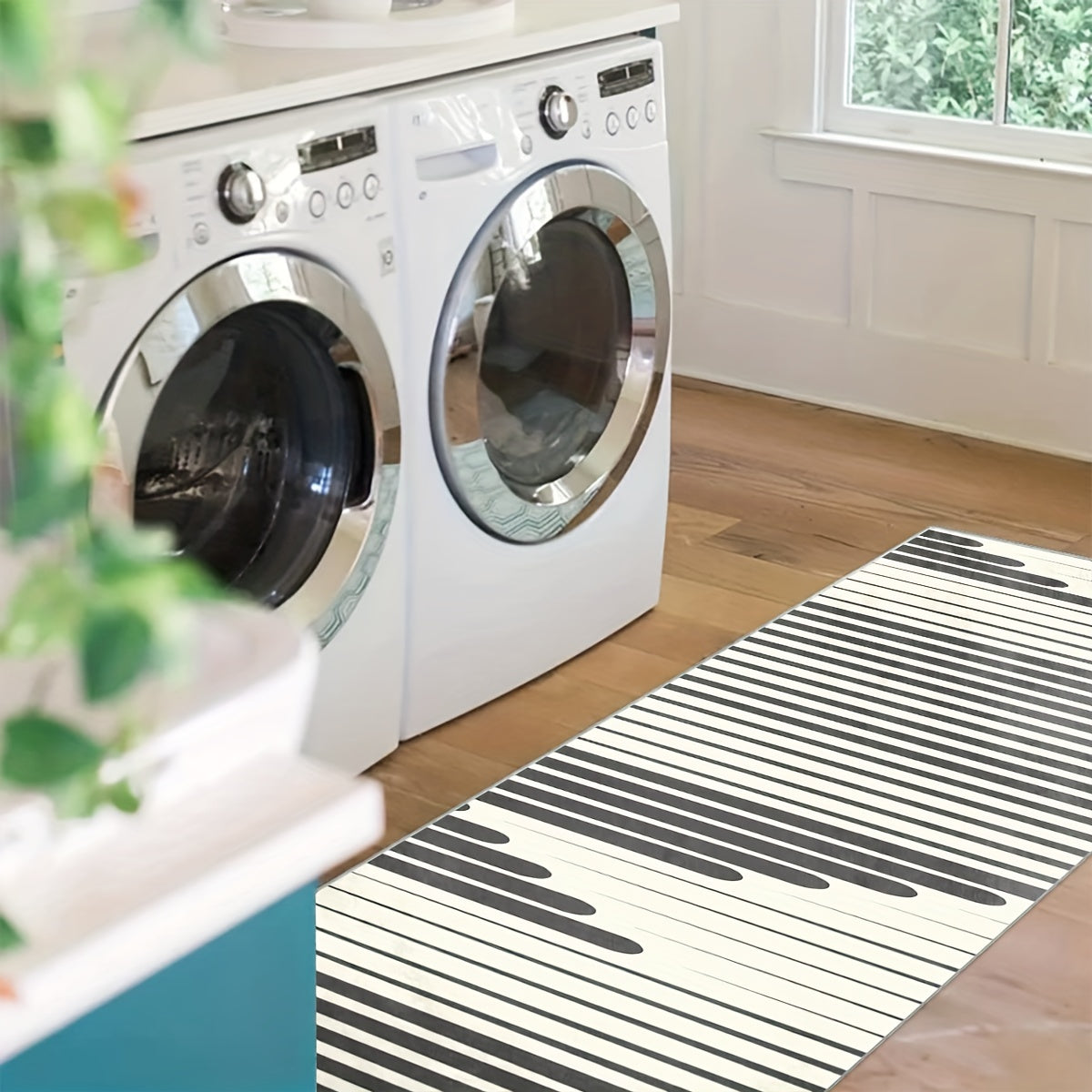 Soft Abstract Kitchen Rug Non Slip Machine Washable Durable
