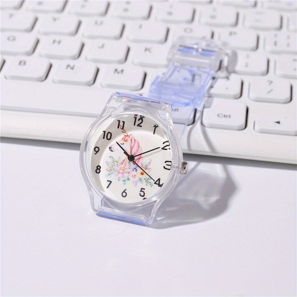 Cute Unicorn Plastic Strap Kids Watch