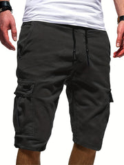 Men's Casual Cargo Shorts With Waist Drawstring