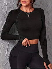 Breathable Crop Top with Cut Out Back for Yoga/Gym
