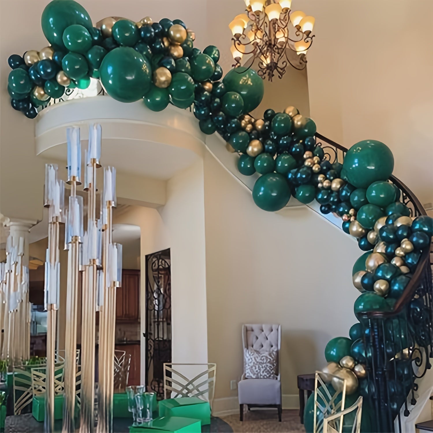 40 Dark Green Latex Balloons for Balloon Garland or Arch