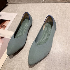 Women's Breathable Knit Ballet Shoes Lightweight Slip On Flat Shoes
