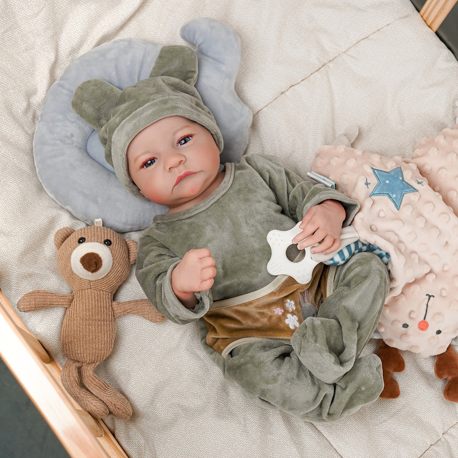 Realistic 18" Reborn Baby Boy Doll Vinyl Body