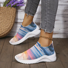 Women's Art Painting Print Platform Slip-On Sneakers Lightweight Walking Shoes