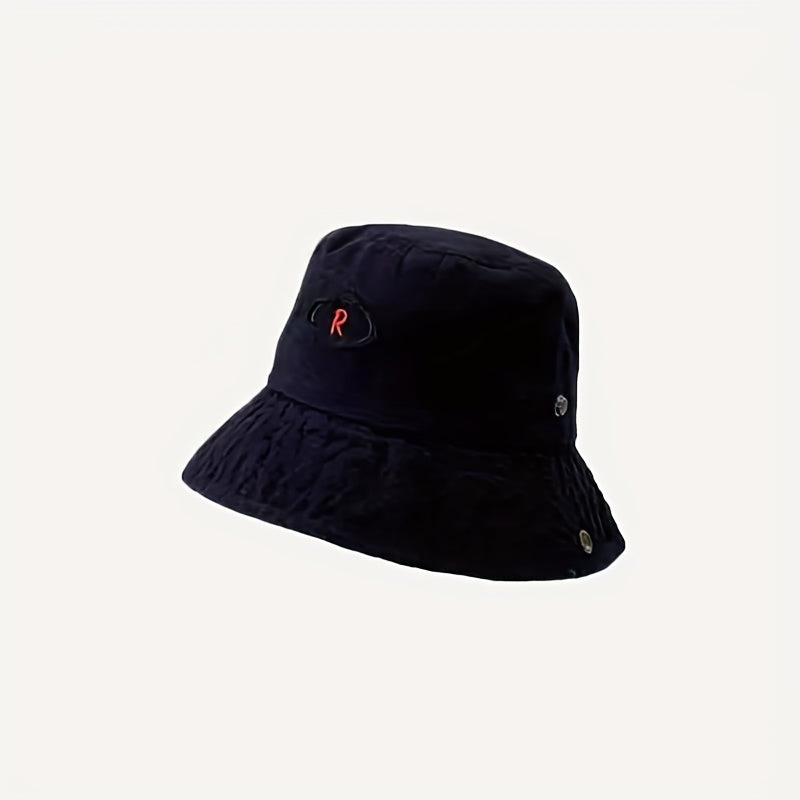 Sunshade Bucket Hat With Letter Embroidery for Men Women
