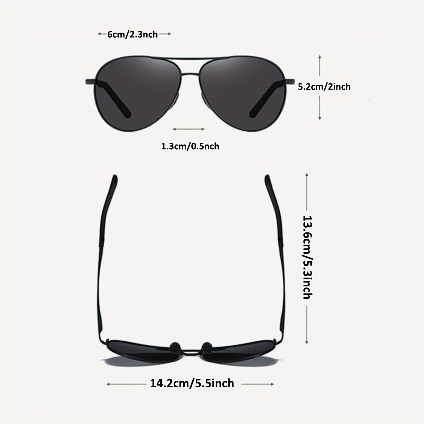 Polarized Aviator Sunglasses Lightweight UV Protection