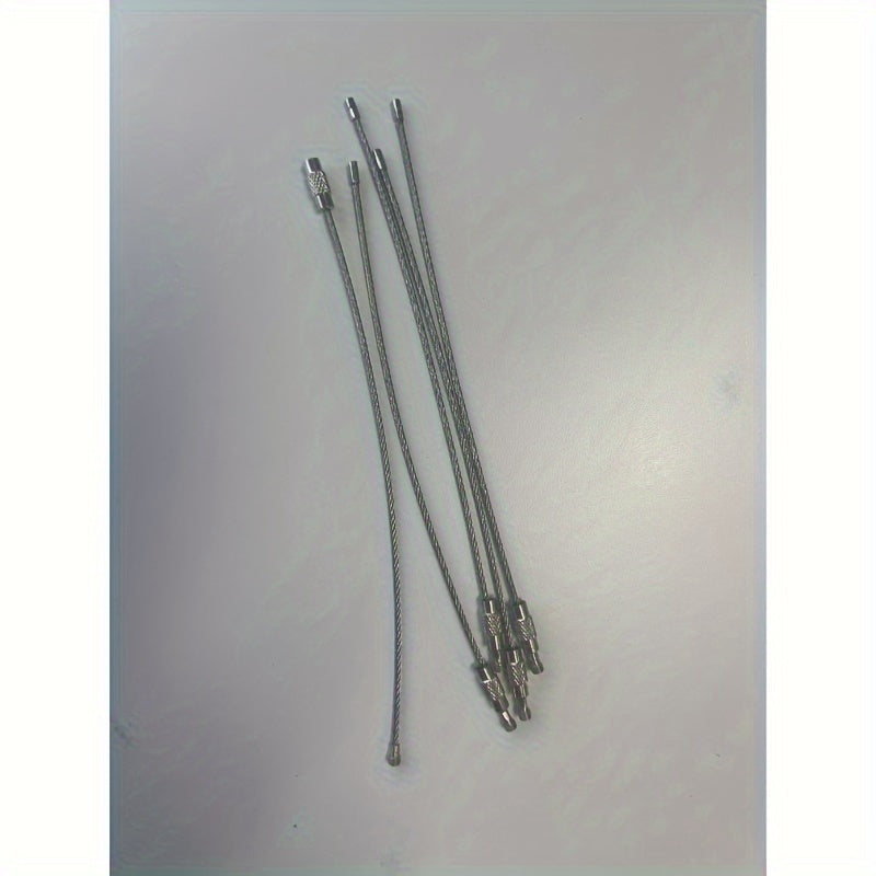 5pcs Stainless Steel Wire Keychain Cable Key Holder Keyring