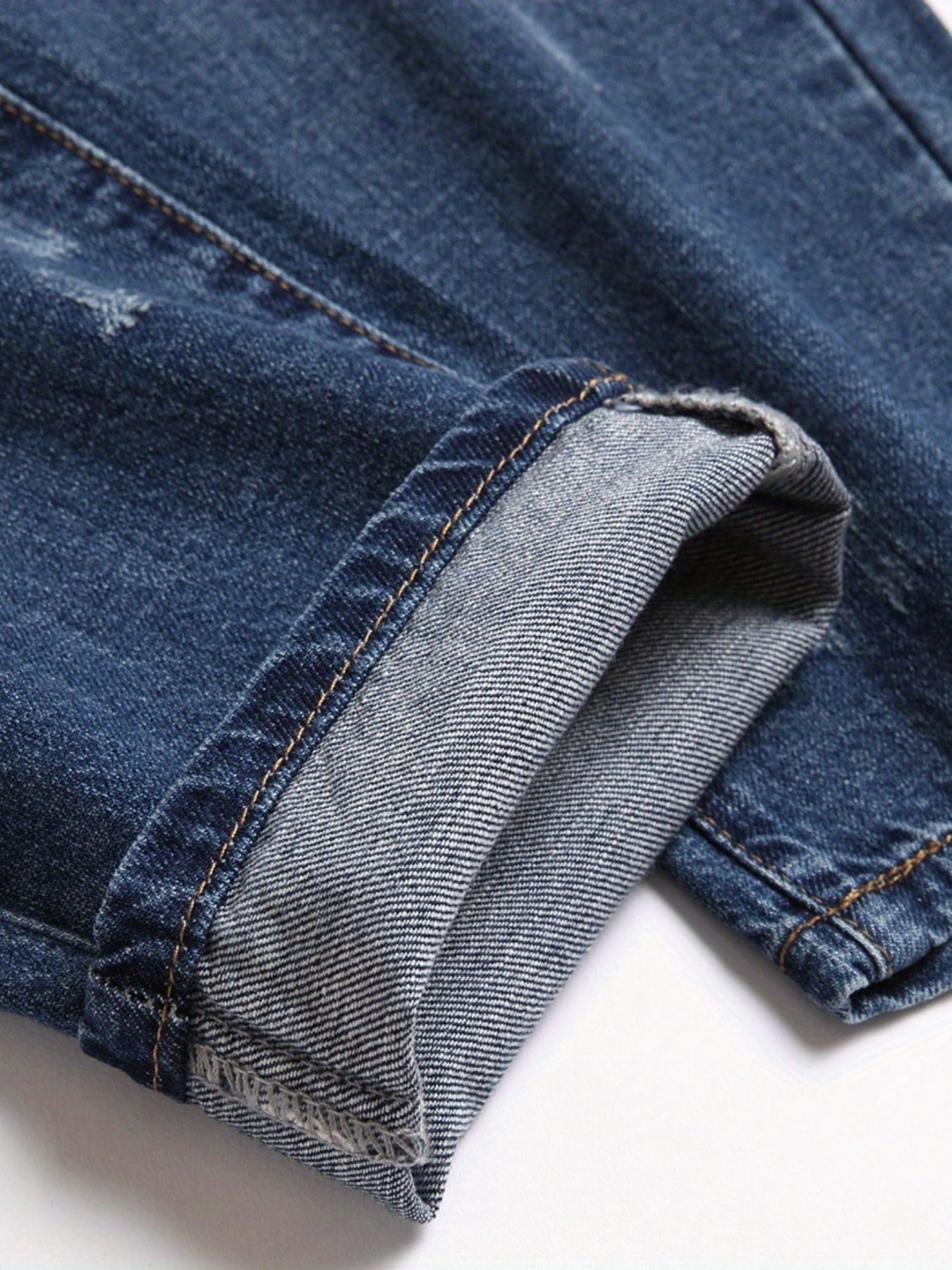 Slim Fit Ripped Jeans Men's Casual Distressed Denim Pants Spring Summer