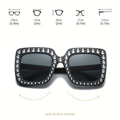 Oversized Cat Eye Sunglasses Rhinestone Gradient Lens UV400