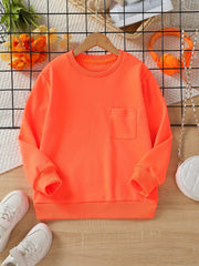 Unisex Kids Sweatshirt Long Sleeve Top Autumn Spring Active Pullovers