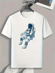 Astronaut Print Men's T Shirt for Summer
