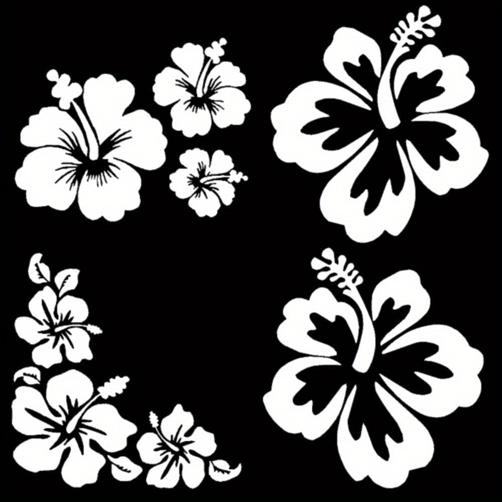 Waterproof Hibiscus Flower Decals for Cars, Trucks, Motorcycles