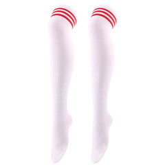Striped Trim Thigh High Socks Over The Knee Stockings