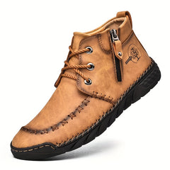 Men's High Top Boots Zipper Outdoor Walking Shoes