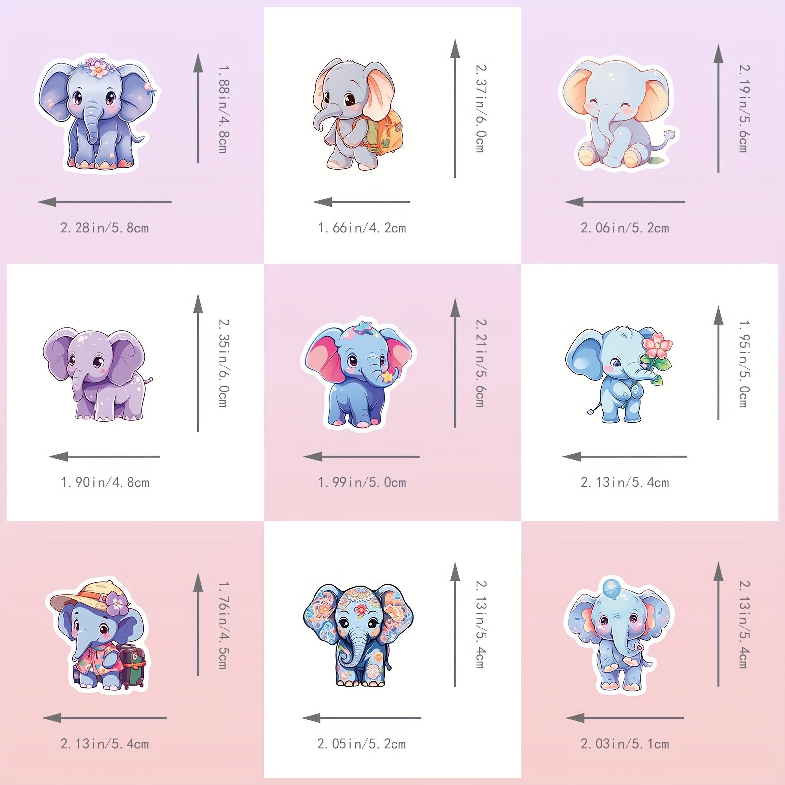 Elephant Family Stickers Kids Painted Animal Graffiti Stickers