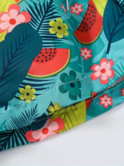 Boys Flower Leaf Watermelon Print Shorts for Vacation Beach