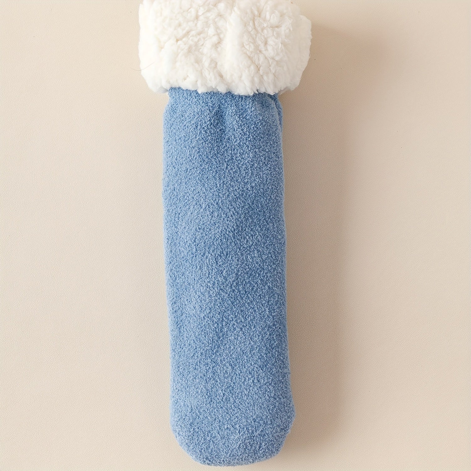 2 Pairs Plush Lined Slipper Socks Warm Women's Mid Tube Stockings