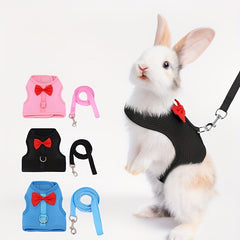 Breathable Mesh Rabbit Chest Harness Set for Small Animals