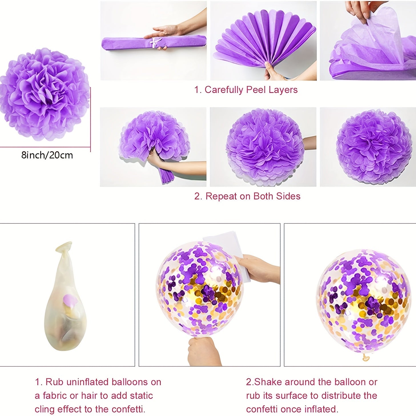 Purple Birthday Decorations Butterfly Garland Balloons Flowers Cake Toppers