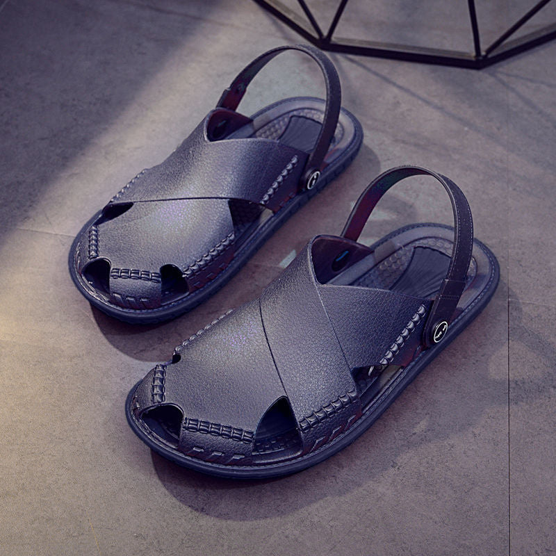 Men's Latex Sandals Breathable Slip On Shoes For Summer