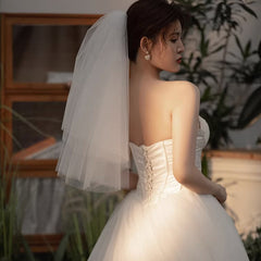 Bridal Wedding Veil & Plain Yarn Soft Fabric Studio Fairy Veil