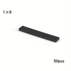 50pcs 1x6 Low Wall Flat Bricks for MOC 6636 Building Blocks