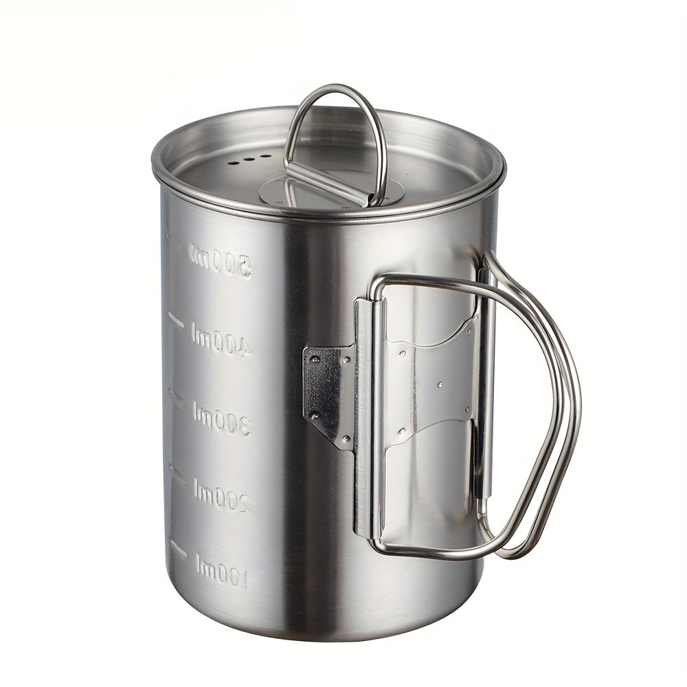 Outdoor Stainless Steel Folding Water Cup 12-17oz Boiling Cup