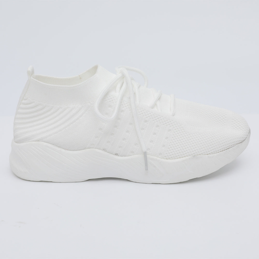Women's Knit Sports Shoes Lightweight Lace Up Running Low Top Sneakers