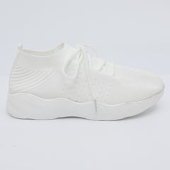 Women's Knit Sports Shoes Lightweight Lace Up Running Low Top Sneakers