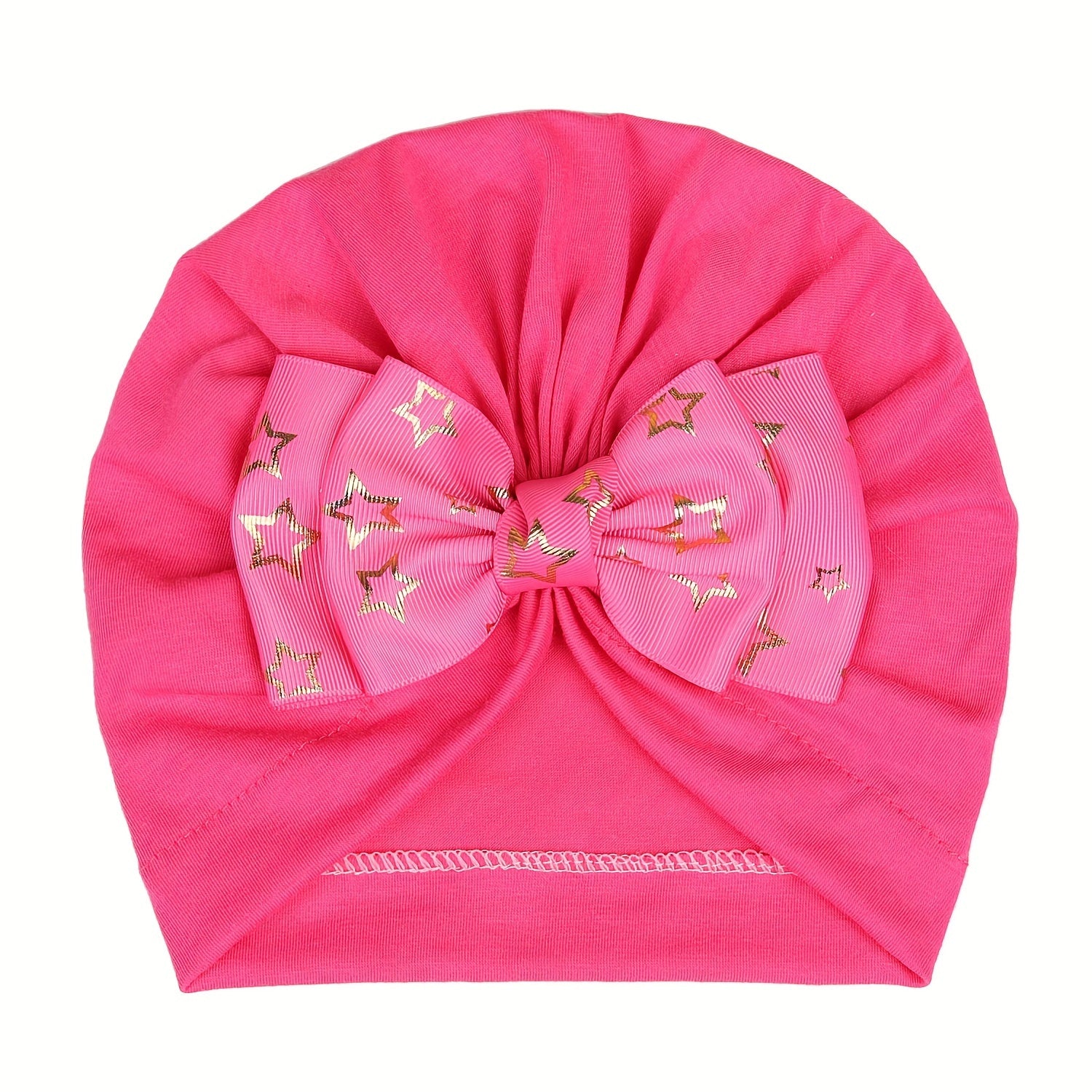 Prom Buckle Stretch Baby Hat Double Layer Bow Set Hair Accessories for Kids