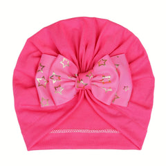 Prom Buckle Stretch Baby Hat Double Layer Bow Set Hair Accessories for Kids