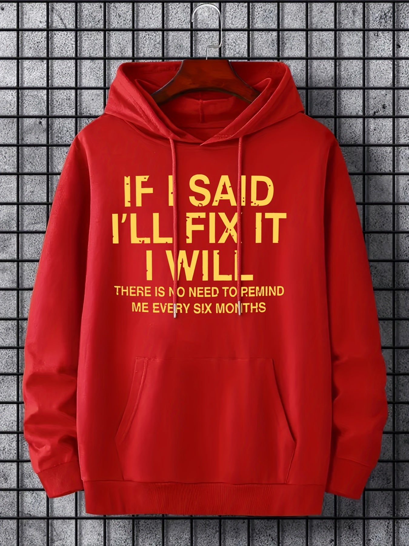Funny 'First Father's Day' Slogan Print Hoodie for Men