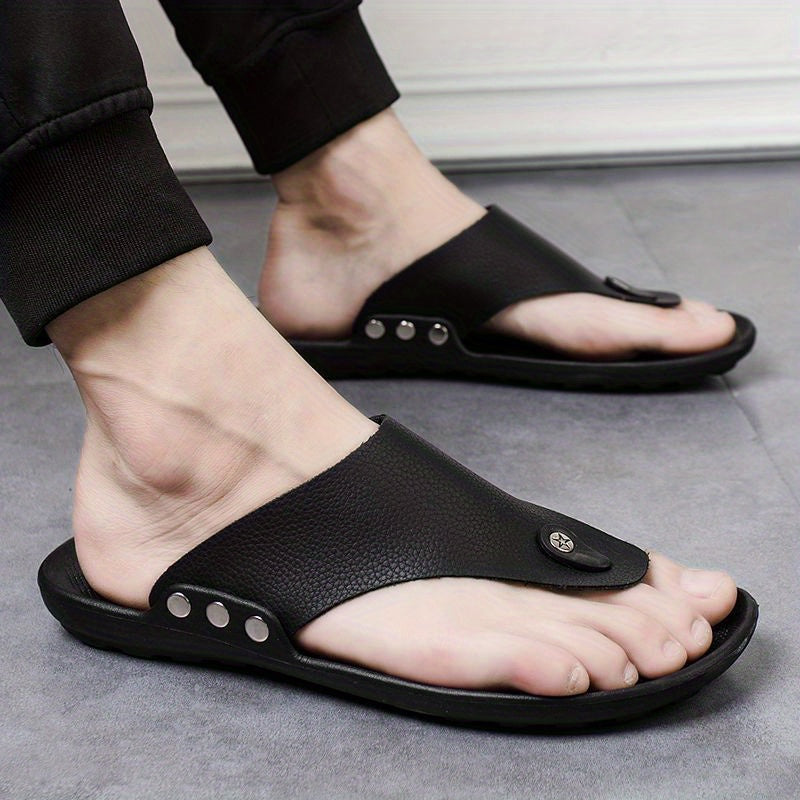 Men's Summer Beach Sandals Arch Support Non Slip Slide On Slipper