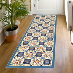 Moroccan Trellis Hallway Runner Rug Washable Non Slip Kitchen Rugs