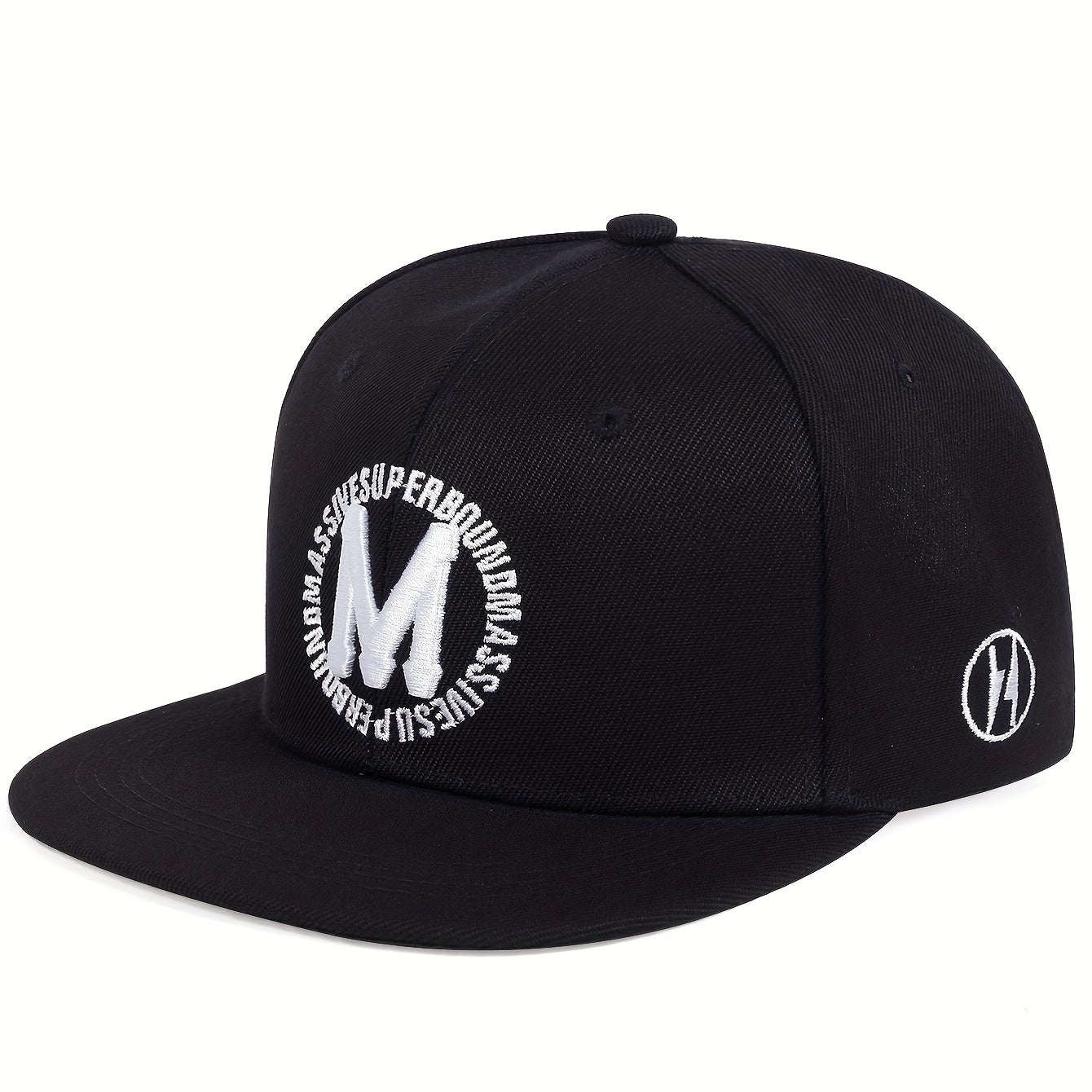 M Embroidery Snapback Hat Hip Hop Solid Casual Baseball Cap Unisex
