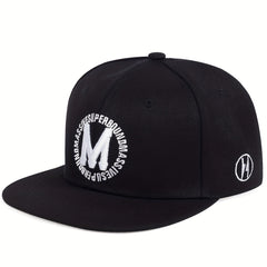 M Embroidery Snapback Hat Hip Hop Solid Casual Baseball Cap Unisex