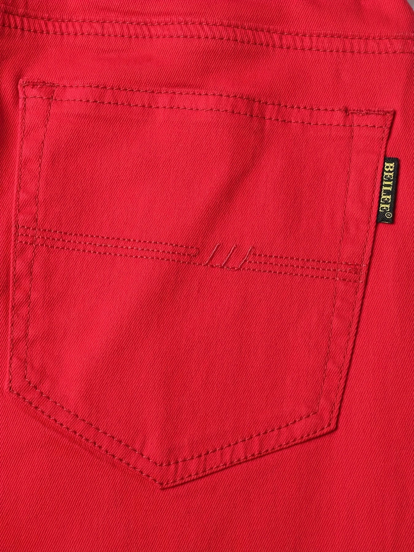 Mens Slim Red Jeans Spring Autumn