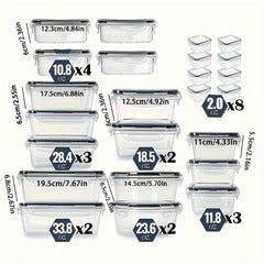 24pcs Refrigerator Sealed Freshkeeping Boxes Food Jar Storage Box