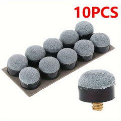 10pcs Soft Pool Snooker Billiards Cue Tips Screw On Cue Tip