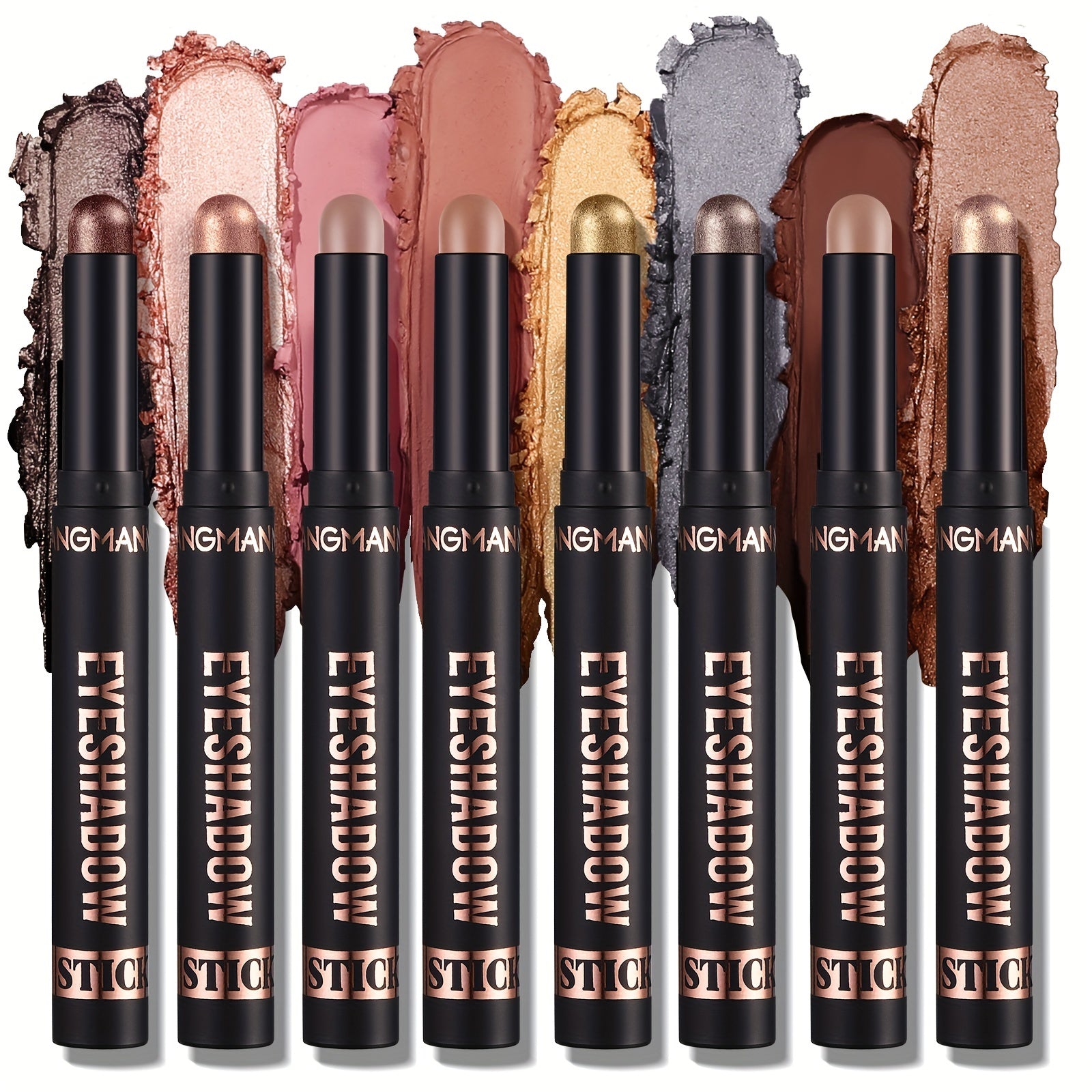 8 Pcs Shimmer Eyeshadow Stick Creamy Waterproof Eye Highlighter Pen