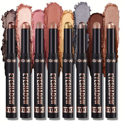 8 Pcs Shimmer Eyeshadow Stick Creamy Waterproof Eye Highlighter Pen