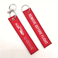 Letter Embroidery Woven Label Key Chain Pendant Backpack Hanging Key Chain
