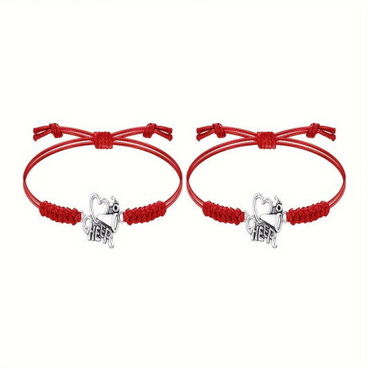 2pcs Cheerleader Charm Bracelet Adjustable For Cheer Team