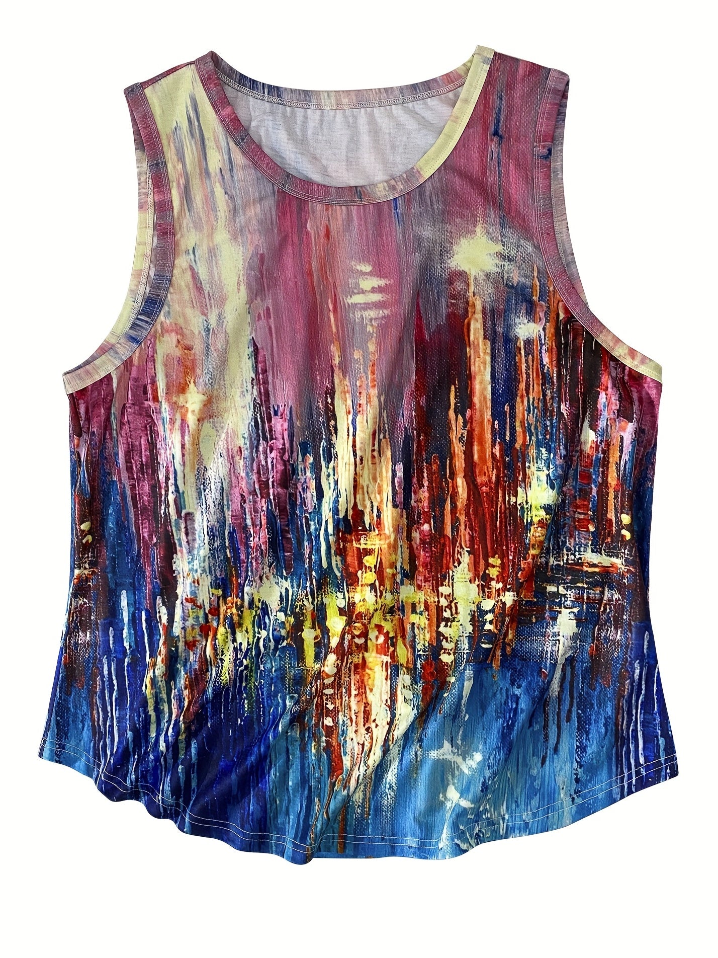 Casual Tank Top Round Neck High Stretch Tank Top