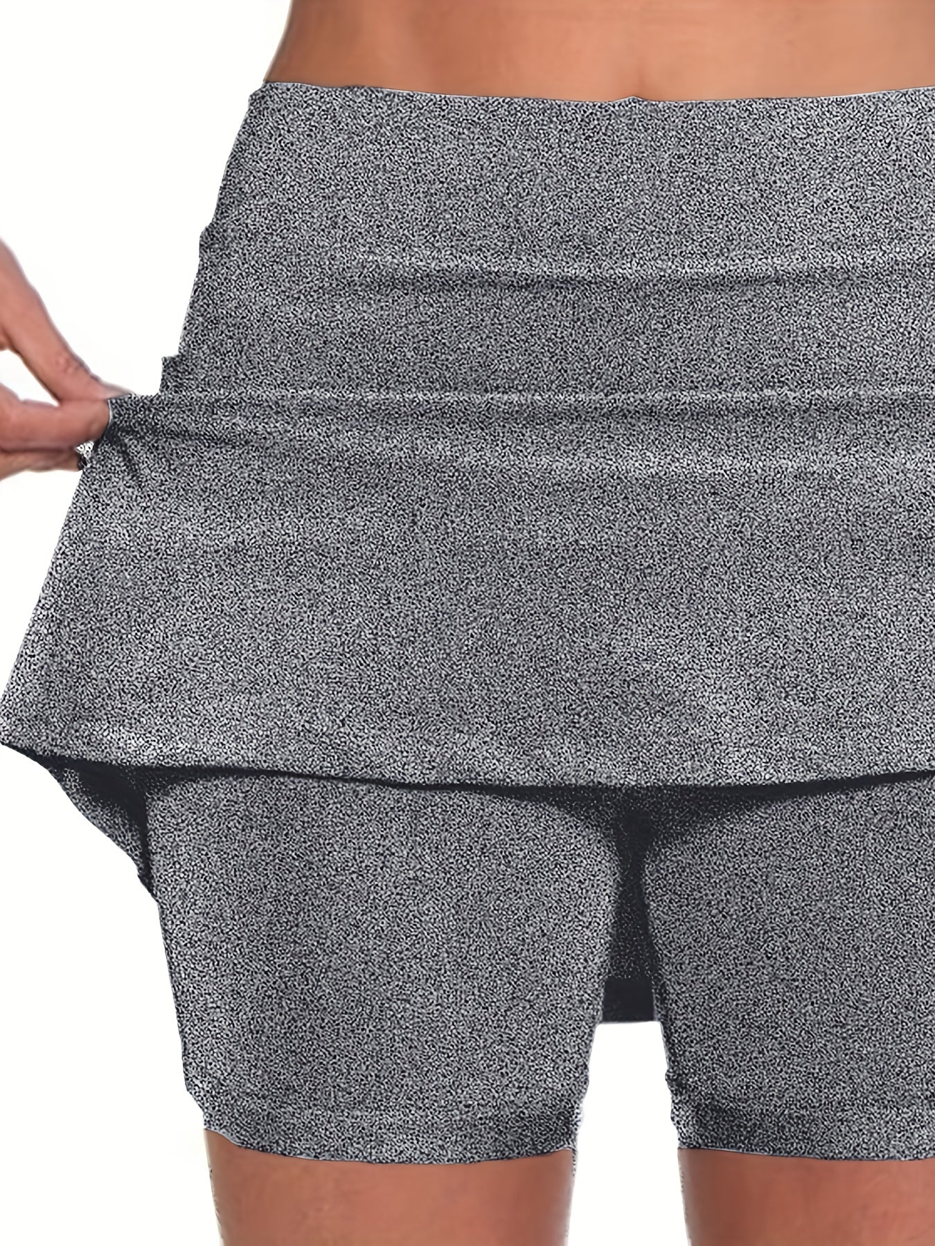 Solid Pocket Skort Running Tennis Golf Skort Women's Clothing