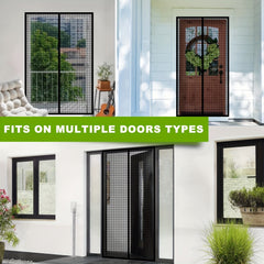 Magnetic Screen Door Fits 84x200cm Doors - Heavy Duty Fiberglass Mesh