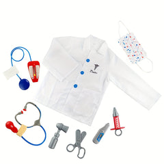 Kids Doctor Costume Surgeon Dress Up Toddler Boy Girl Halloween Costume