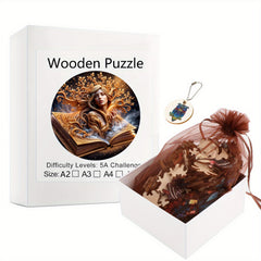 Round Wooden Puzzle The Beauty in the Book Ideal Gift for 3 Birthdays Festivals